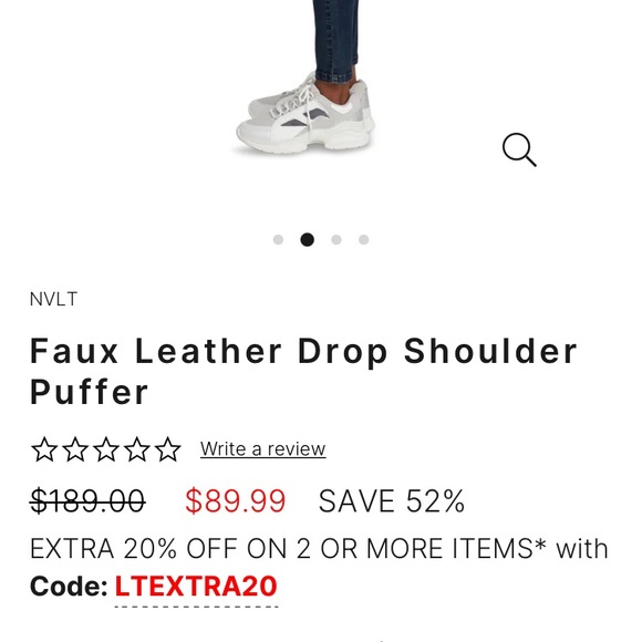 Lord and Taylor NVLT Vegan Leather Puffer - Picture 2 of 5